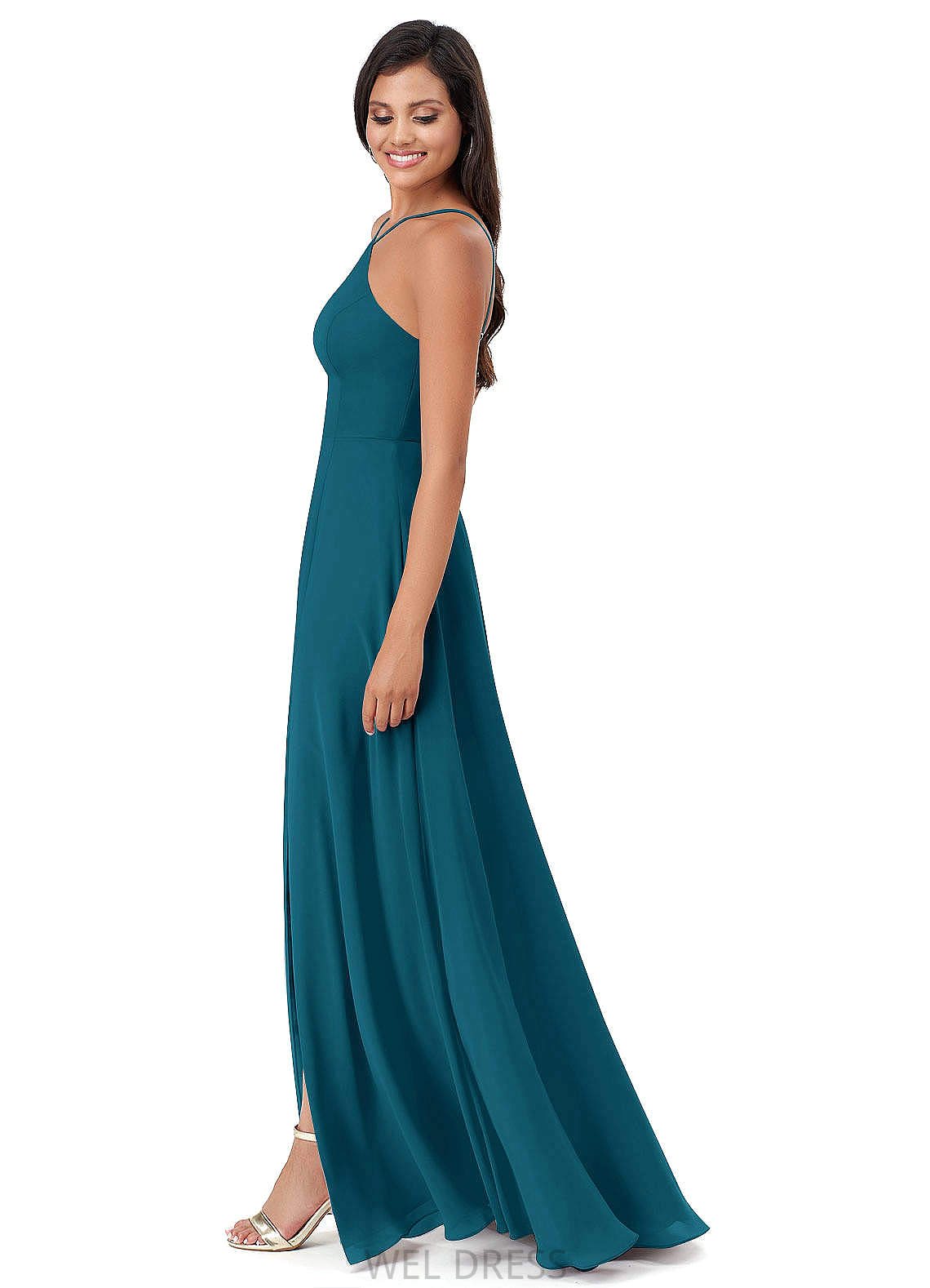 Ariel Scoop Sleeveless A-Line/Princess Natural Waist Floor Length Bridesmaid Dresses