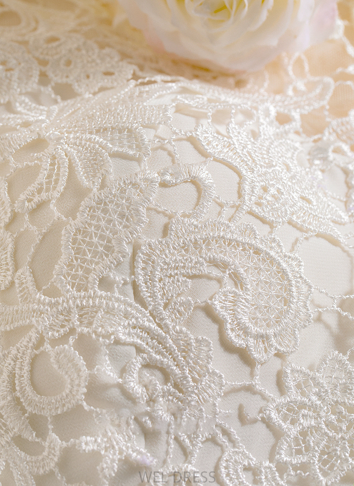 Neck Lace High Wedding Gwendolyn Floor-Length A-Line Wedding Dresses Dress Chiffon