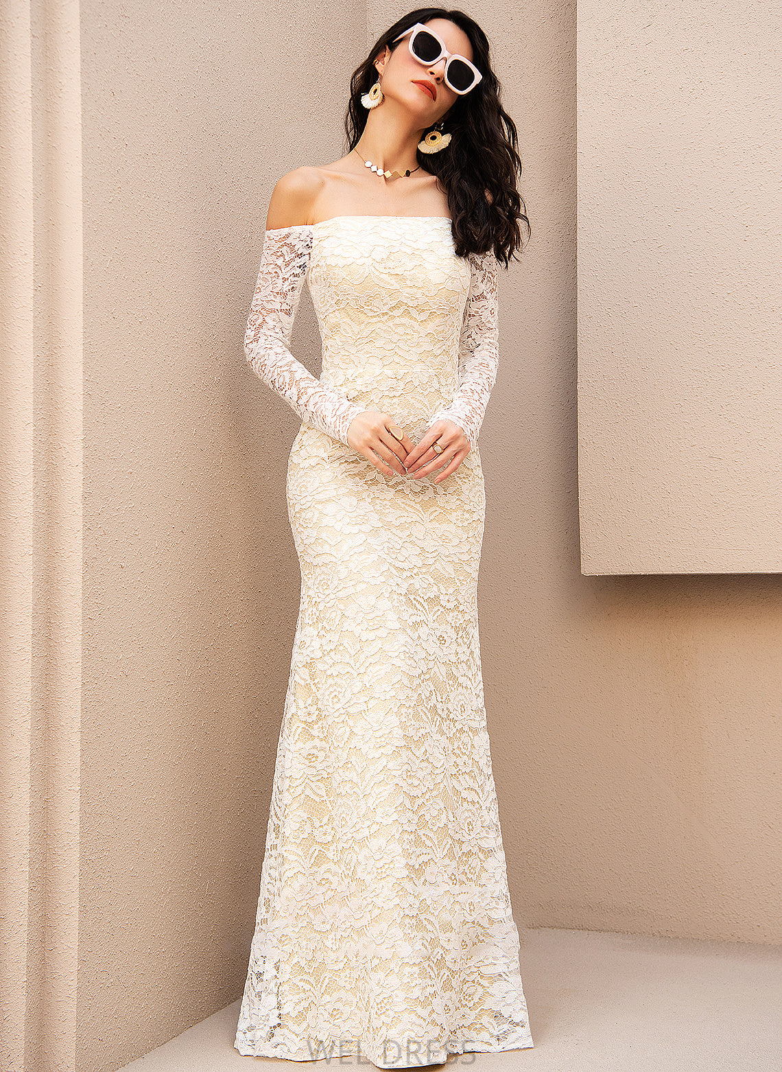 Dress Trumpet/Mermaid Jadyn Floor-Length Off-the-Shoulder Wedding Wedding Dresses