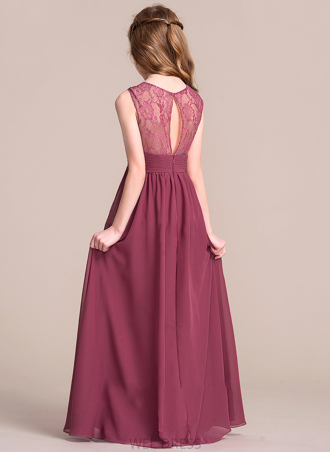 Jacqueline A-Line Ruffle With Junior Bridesmaid Dresses Sweetheart Floor-Length Chiffon