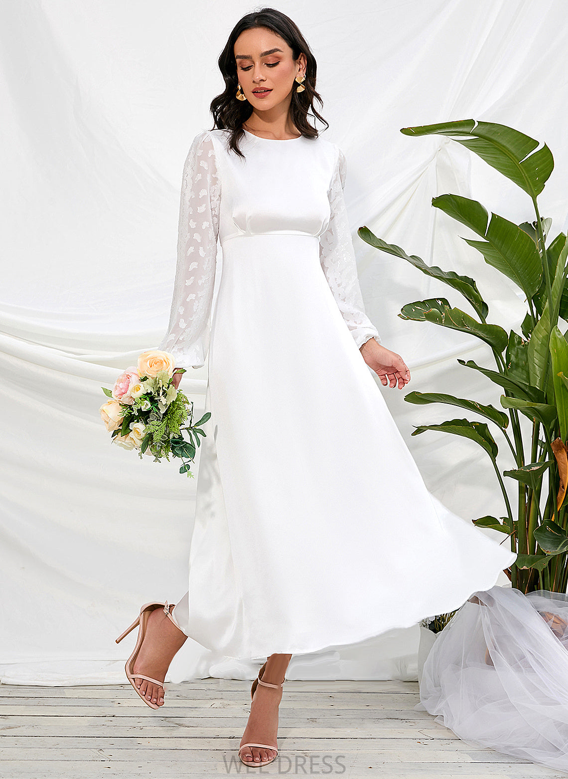 A-Line Dress Tea-Length Wedding Cheyenne Wedding Dresses