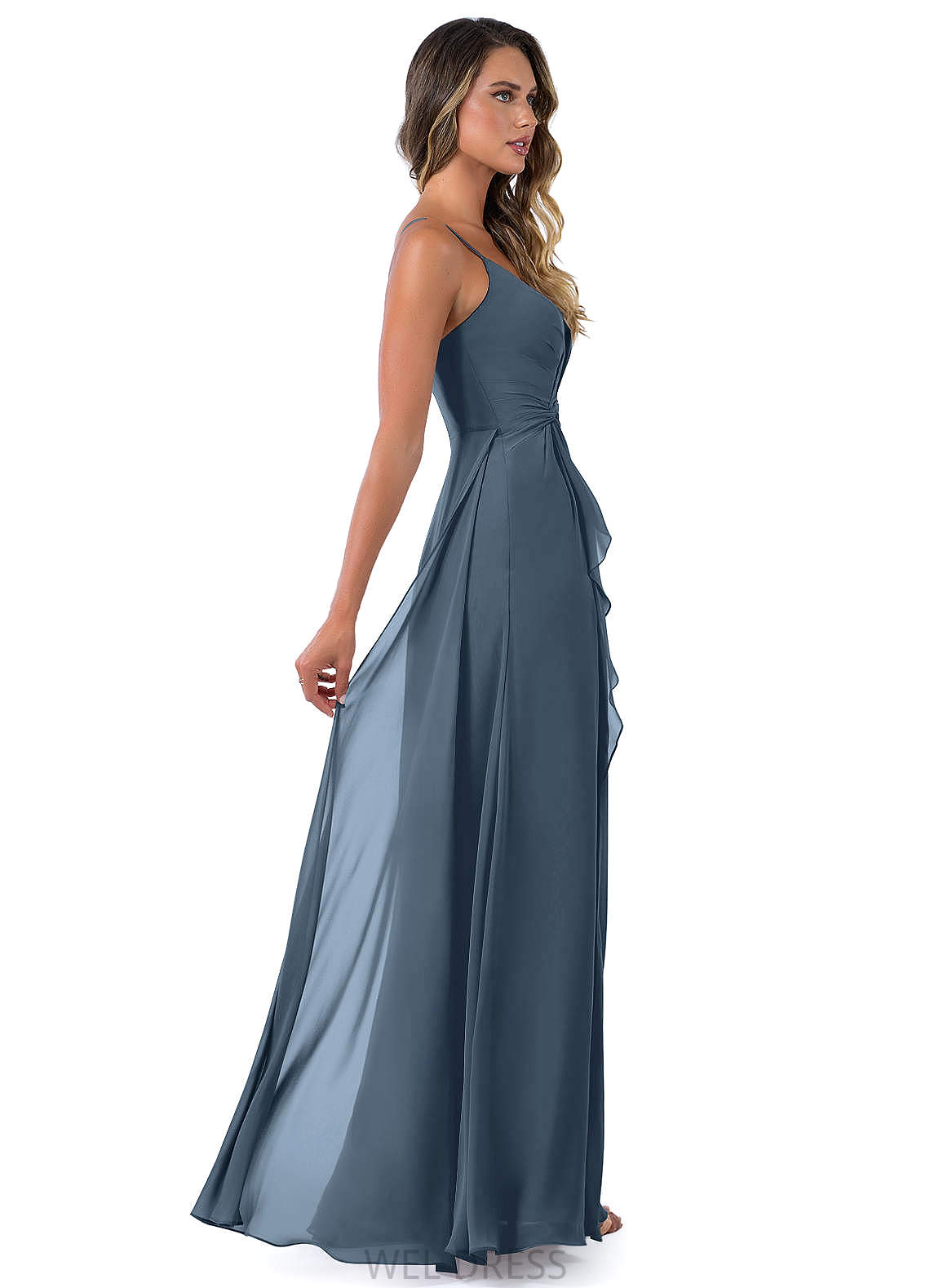 Donna V-Neck A-Line/Princess Short Sleeves Floor Length Natural Waist Bridesmaid Dresses