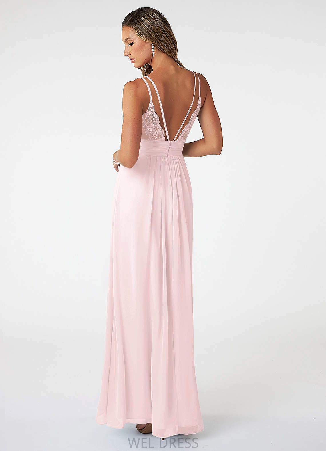 Hillary A-Line/Princess Natural Waist Floor Length Sleeveless V-Neck Bridesmaid Dresses