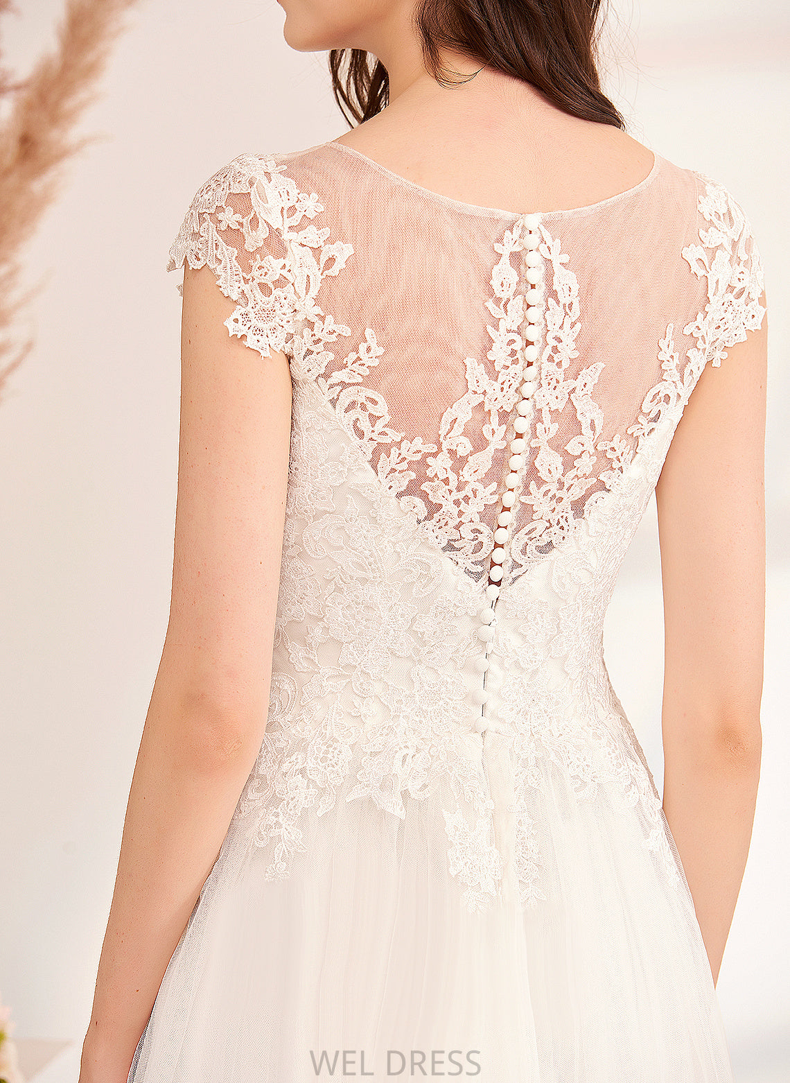 Tulle Dress Illusion Lace Floor-Length Ball-Gown/Princess Deborah Wedding Wedding Dresses