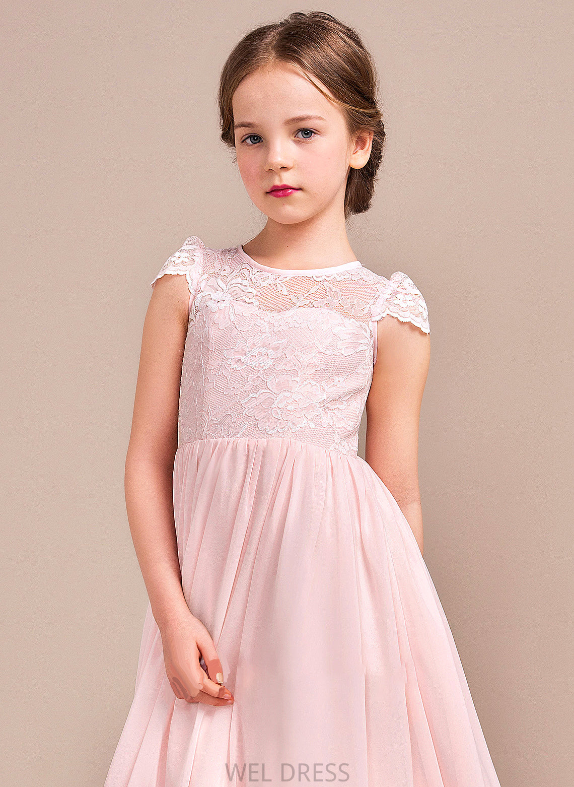A-LineScoopNeckFloor-LengthChiffonLaceJuniorBridesmaidDress#81155 Taliyah Junior Bridesmaid Dresses