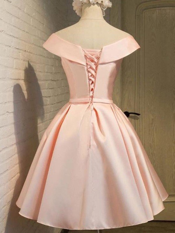 A-Line/Princess V-neck Sleeveless Homecoming Dresses Sash/Ribbon/Belt Satin Short/Mini Faith Dresses